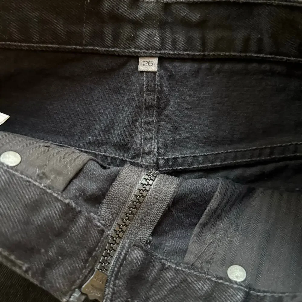 Carmar Black Denim Mini Skirt Distress Goth Preppy Women Y2k‎ Streetwear Skirt